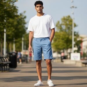 Callaway Men's Light Blue Flat Front Shorts